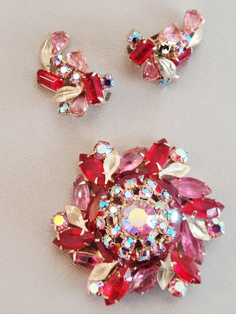 Vintage | DeLizza & Elster | Julianna | Demi-Paure | Brooch and Earrings